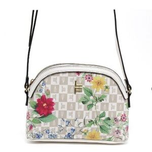 London Fog Ellie Signature crossbody in white